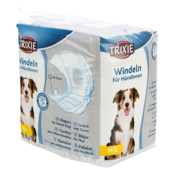 پوشک بهداشتی سگ ماده تریکسی سایز Trixie Diapers for Female Dogs M-L بسته ۱۲ عددی