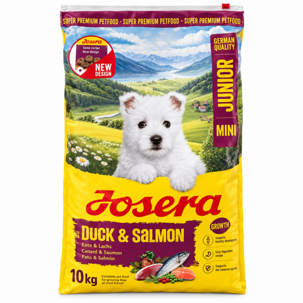 غذای خشک سگ جوسرا مینی جونیور با طعم اردک و سالمون Josera Mini Junior Duck & Salmon وزن 10 کیلوگرم